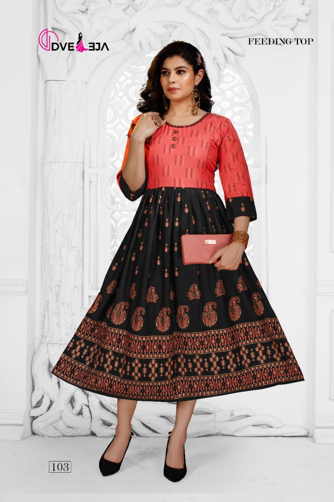 Dveeja Hazel Ethnic Wear Heavy Rayon Designer Anarkali Kurti Collection